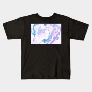 Blue and Pink Marble Pattern Kids T-Shirt